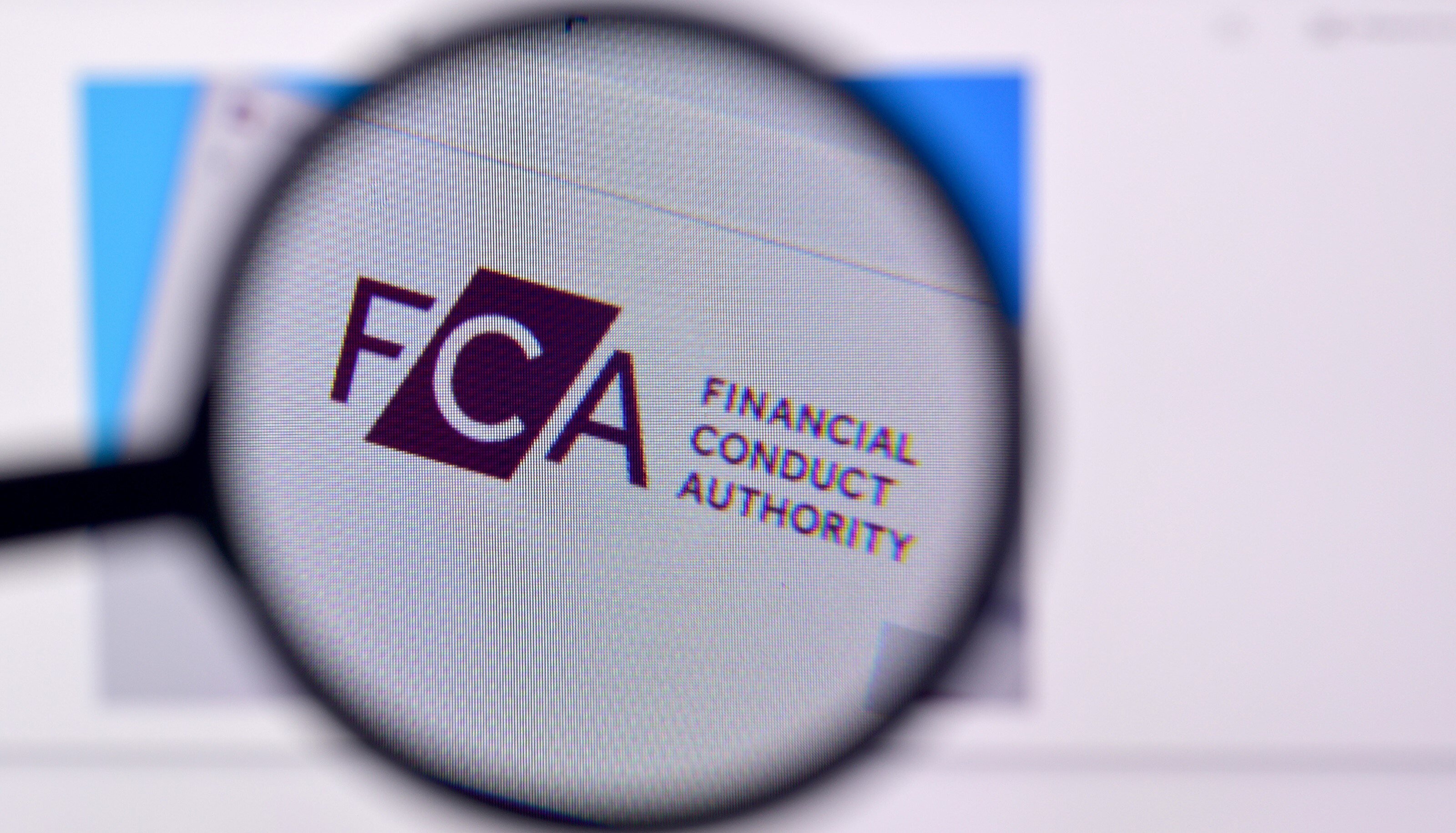 Homepage of FCA website on the display of PC