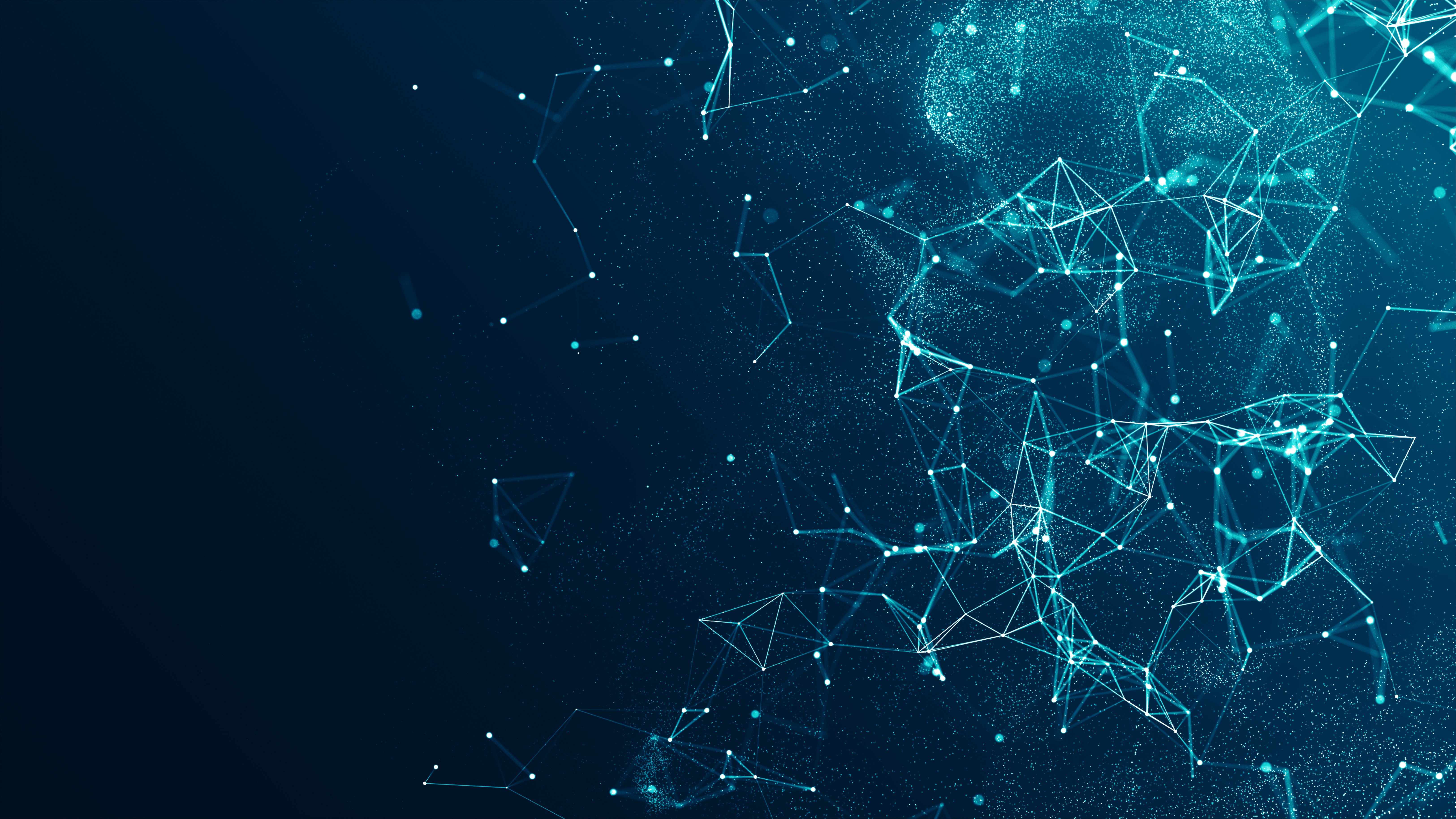 Abstract lines and dots connect background. Technology connection digital data and big data concept.Communication and technology network concept with moving lines and dots.