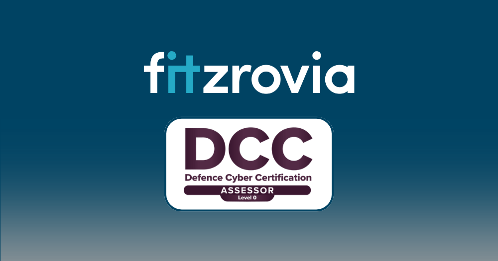 Fitzrovia IT and DCC logos on a navy blue background