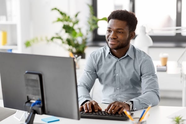 Man using computer