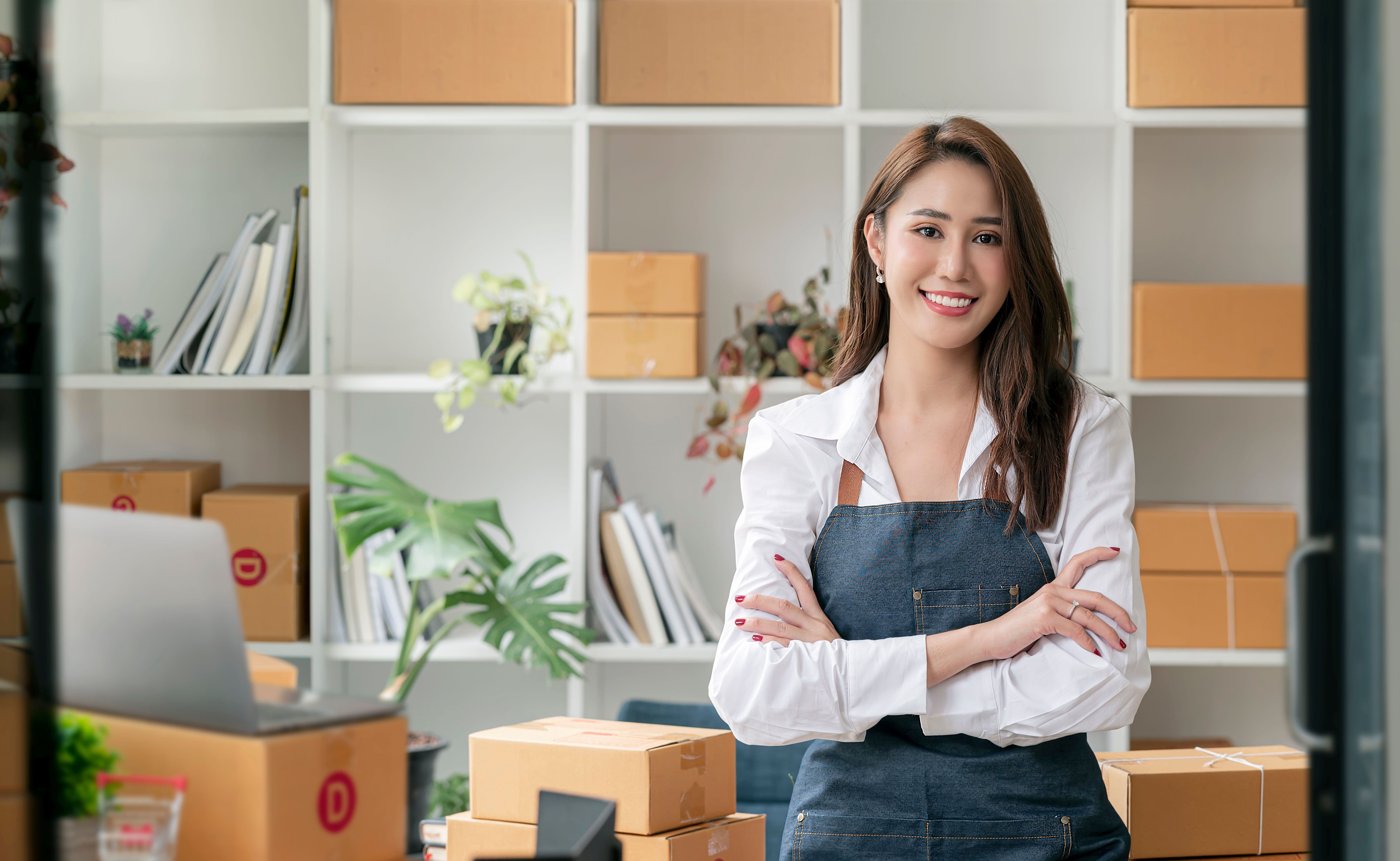 SME business owner stood in office