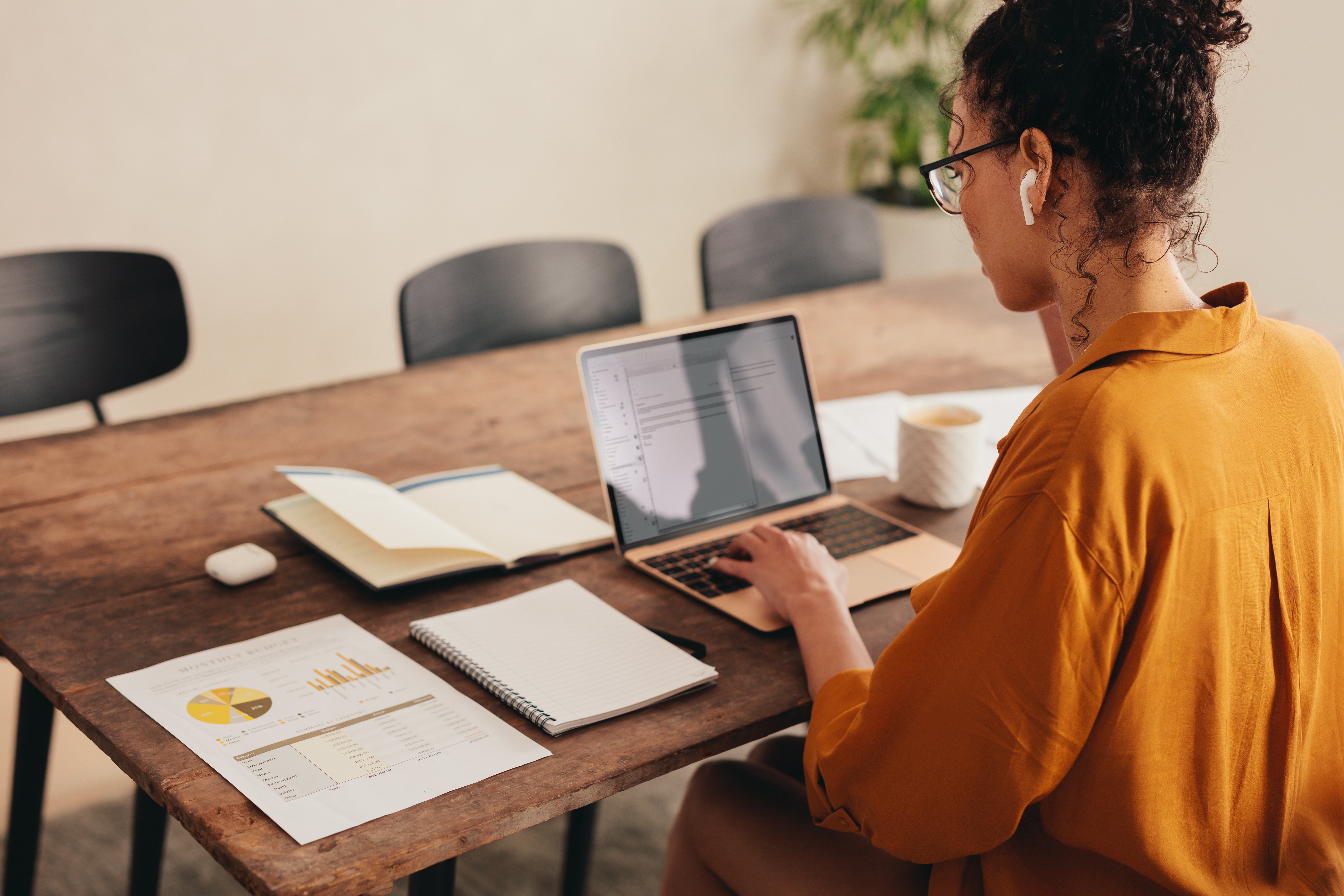 woman working at a desk