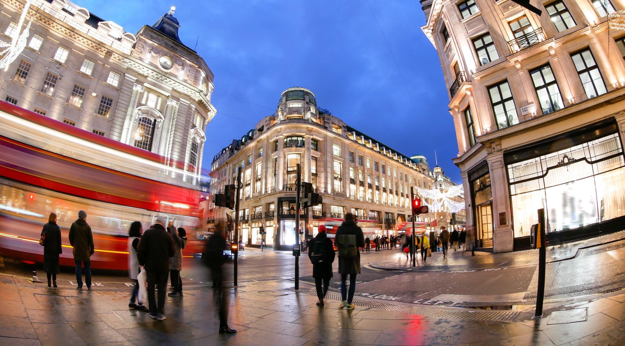 Shopping at Oxford street, London, Christmas day