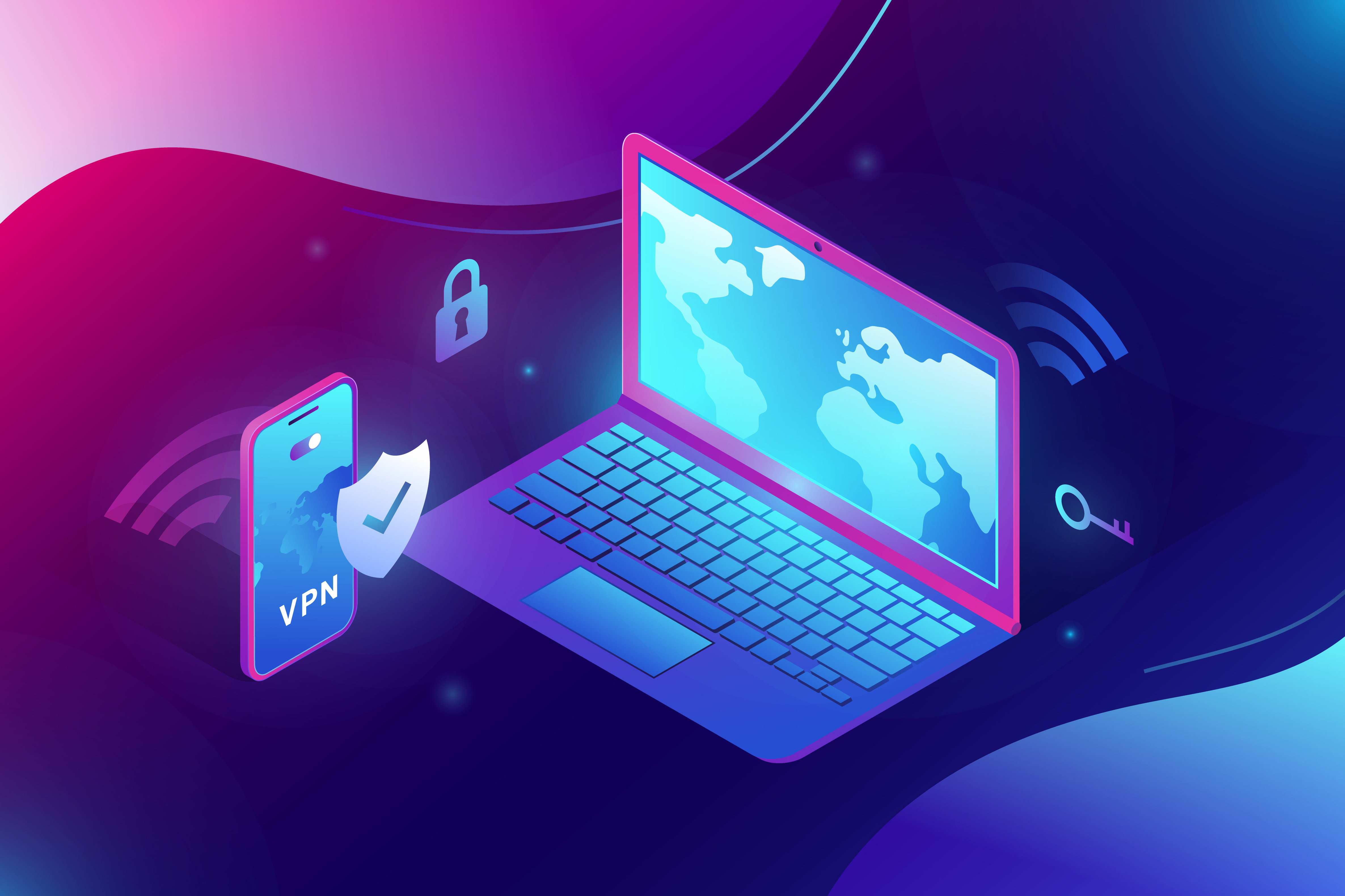 Featured image: Devices on a corporate VPN network  - Why Your Business Needs a VPN for Optimal Security and Flexibility