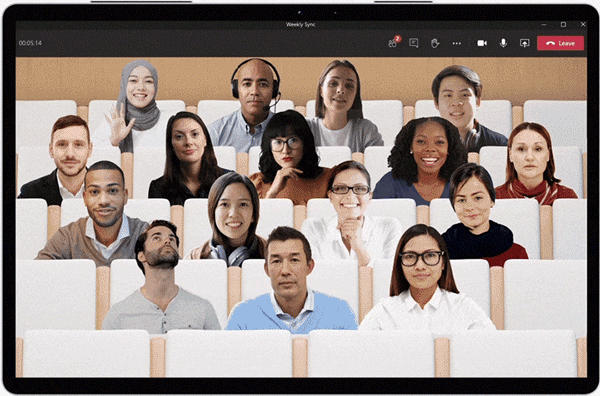 Featured image: working from home heads - Microsoft Announce Exciting New Features Aimed at the Remote Workforce