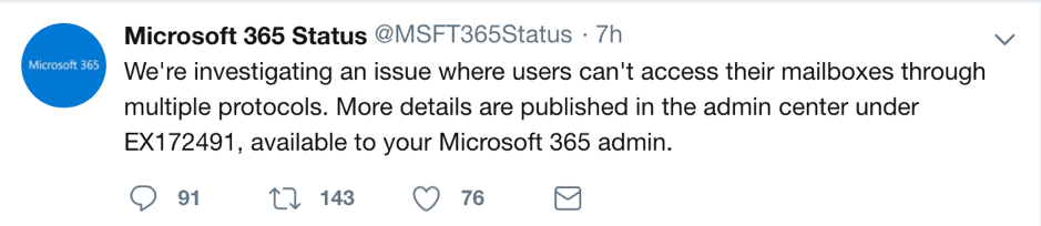 Why can't users globally access Microsoft Outlook and Office 365?