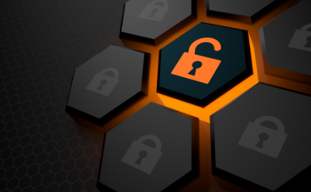 Featured image: security passlock in black and orange - The Future of The Workplace and How Cybersecurity Holds The Key